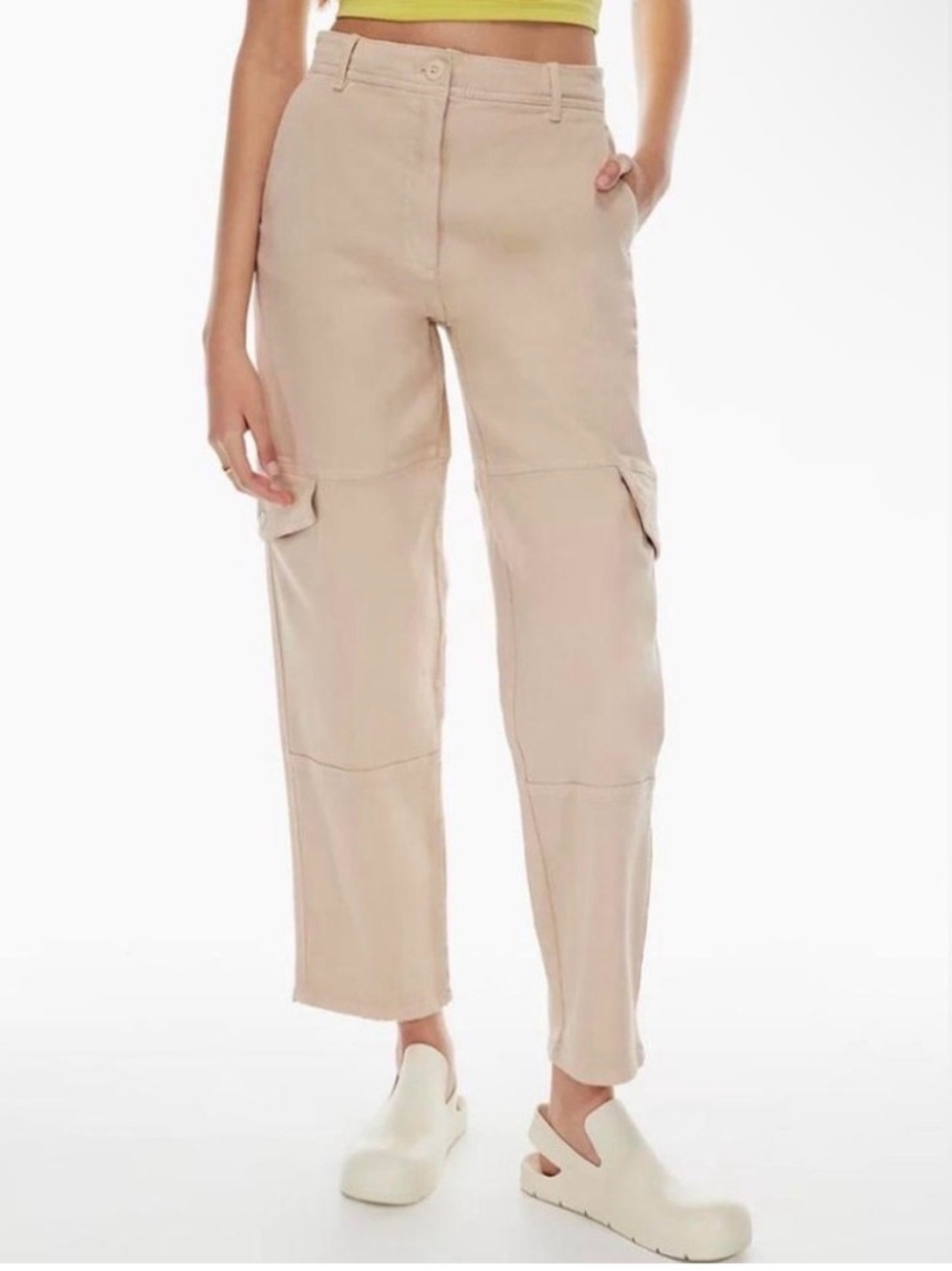 Wilfred Beige Cargo Straight-Leg Pants